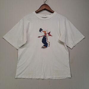 Vintage Rage T Shirt Rock N Rage White Graphic Thrashed Distressed L Y2K Skater